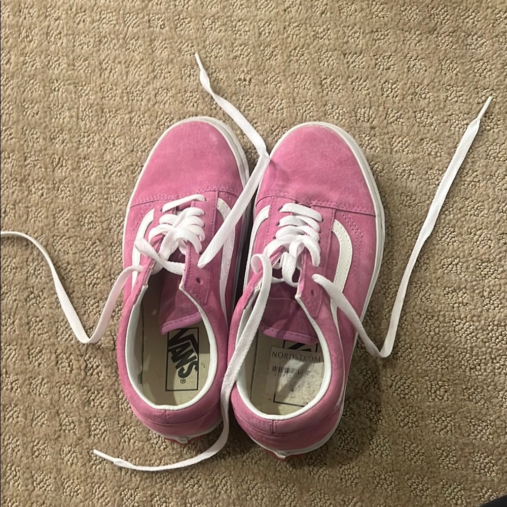 Vans Pink Canvas Sneakers Low-Top Casual